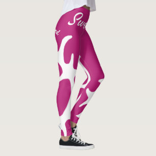 Rosa samiskt inspirererade tecken leggings