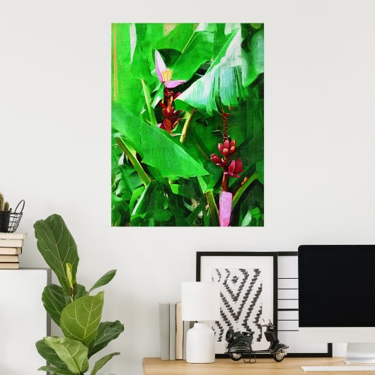 Rosa Samt - Banane Poster (Heimbüro)