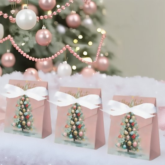 Rosa Samt-Weihnachtsbaum-Geschenkboxen Geschenkschachtel