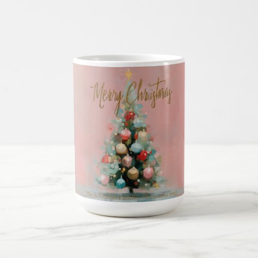 Rosa Samt-Weihnachtsbaum-Tasse Kaffeetasse (Mittel)