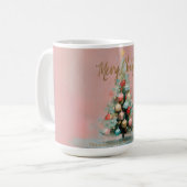 Rosa Samt-Weihnachtsbaum-Tasse Kaffeetasse (Vorderseite Links)