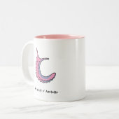 Rosa Samt-Wurm-Tasse Zweifarbige Tasse (Vorderseite Links)