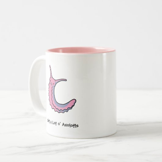 Rosa Samt-Wurm-Tasse Zweifarbige Tasse (Vorderseite Links)
