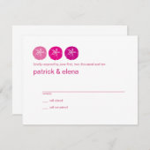 Rosa Sand Dollar, Beach Wedding RSVP Karte (Vorne/Hinten)