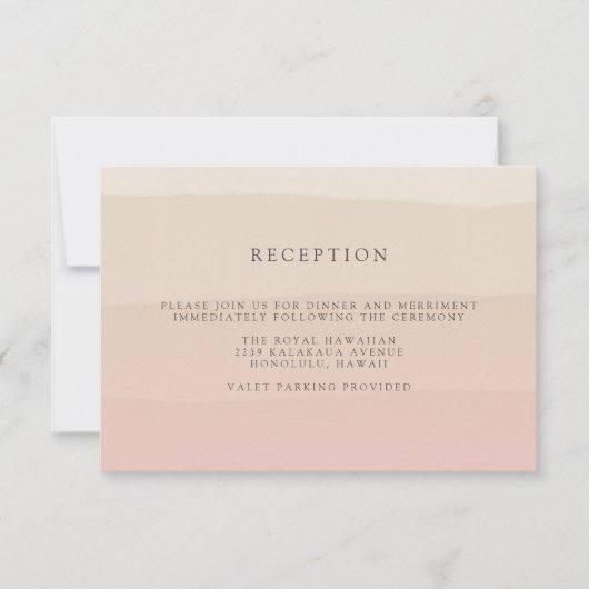 Rosa Sand | Hochzeitsempfangskarte Einladung (Vorderseite)