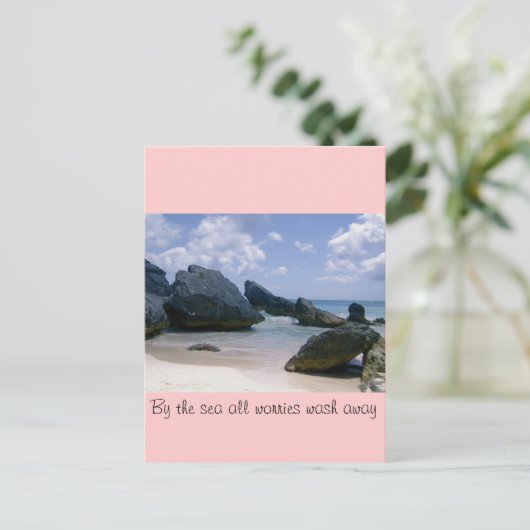 Rosa Sand Postkarte (Stehend Vorderseite)