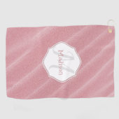 Rosa Sand Ripples Personalisiertes Golfhandtuch (Horizontal)