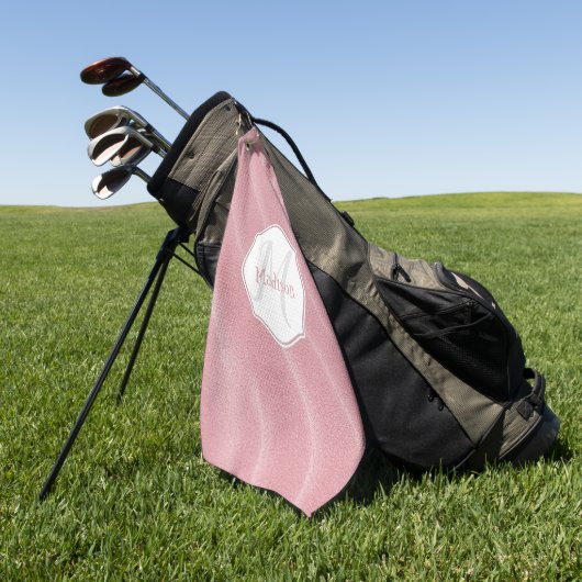 Rosa Sand Ripples Personalisiertes Golfhandtuch (Gras)