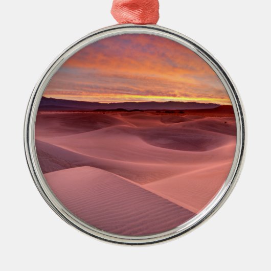 Rosa Sanddünen, Death Valley, CA Silbernes Ornament (Vorne)