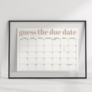Rosa Sandstein-Typografie-Baby-Party - Datum errat Poster