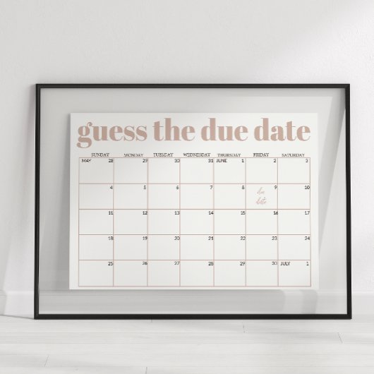 Rosa Sandstein-Typografie-Baby-Party - Datum errat Poster