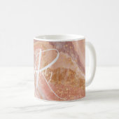 Rosa SandStone Agate Abstrakt Name Monogram Kaffeetasse (VorderseiteRechts)