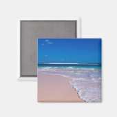 Rosa Sandstrand an der Bucht von Conch, Cat Island Magnet (Vorderseite/Rückseite)