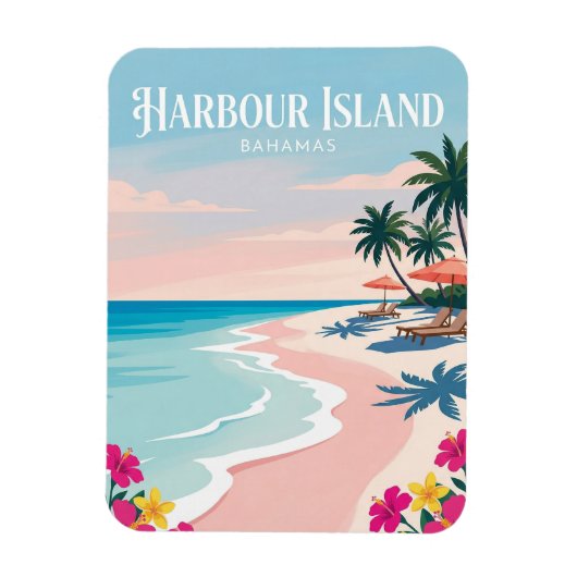 Rosa Sandstrand Bahamas Magnet (Vertikal)
