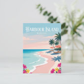 Rosa Sandstrand Bahamas Postkarte (Stehend Vorderseite)
