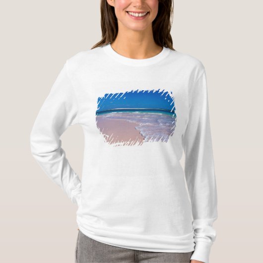 rosa Sandstrand bei Conch Bay, Cat Island, T-Shirt (Vorderseite)