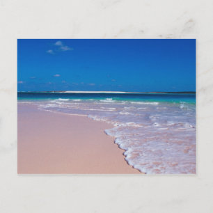 Rosa Sandstrand in der Conch Bay, Cat Island, Postkarte