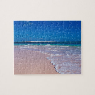 Rosa Sandstrand in der Conch Bay, Cat Island, Puzzle