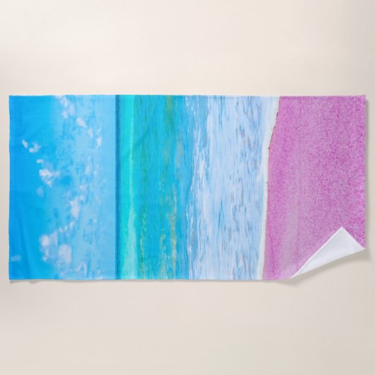 Rosa Sandstrand Strandtuch (Vorderseite)