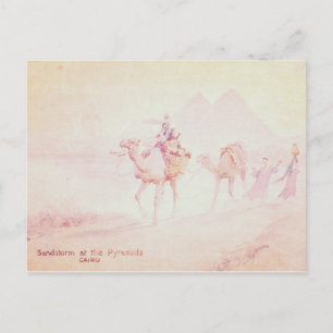 Rosa Sandsturm bei den Pyramiden Postkarte