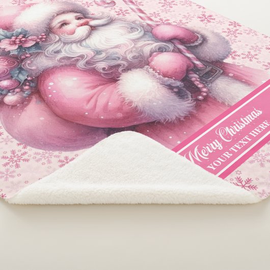 Rosa Santa Claus Blanket für Girls Individuelle Na Sherpadecke (3/4)