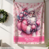 Rosa Santa Claus Blanket für Girls Individuelle Na Sherpadecke