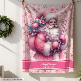Rosa Santa Claus Blanket für Girls Individuelle Na Sherpadecke