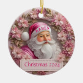 Rosa Santa Claus Personalisierte Ornamente (Vorne)