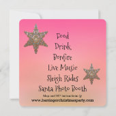 Rosa Santa Elegante Weihnachten Party Einladung (Rückseite)