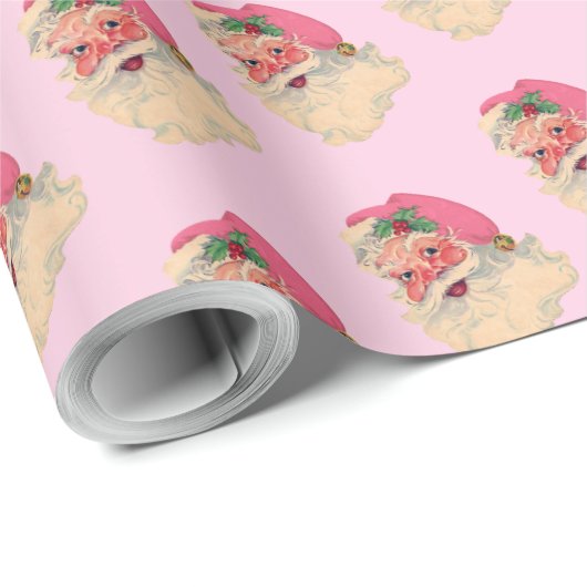 Rosa Santa Geschenkpapier (Rolleneckpunkt)