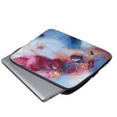 Rosa- & Saphir-Marmor mit Goldadern Laptopschutzhülle (Vorne Knopf)