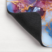 Rosa- & Saphir-Marmor mit Goldadern Mousepad (Ecke)
