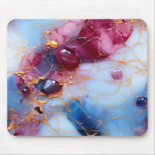 Rosa- & Saphir-Marmor mit Goldadern Mousepad (Vorne)