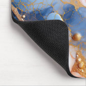 Rosa & Saphir-Marmor mit goldenen Perlen Mousepad (Ecke)