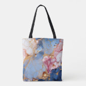 Rosa & Saphir-Marmor mit goldenen Perlen Tasche (Rückseite)