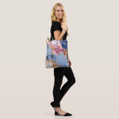 Rosa & Saphir-Marmor mit goldenen Perlen Tasche (Am Model)