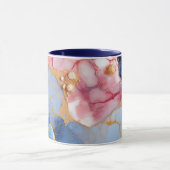 Rosa & Saphir-Marmor mit goldenen Perlen Tasse (Zentrum)