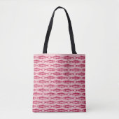 Rosa Sardine Art Pattern Fische Zeichnungen Tasche (Vorderseite)