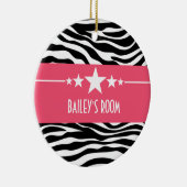 Rosa Sassy Star Zebra Ornament (Rechts)