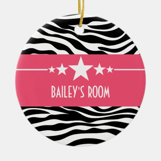 Rosa Sassy Star Zebra Ornament (Vorne)