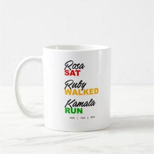 Rosa Sat Ruby Walka Kamala Run Text Kaffeetasse