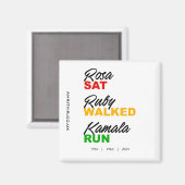 Rosa Sat Ruby Walka Kamala Run Text Magnet (Vorderseite/Rückseite)