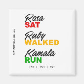 Rosa Sat Ruby Walka Kamala Run Text Magnet (Vorne)