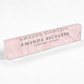 Rosa Satin-Agate-Marmor Namensplakette