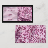 Rosa Satin/Leopard Visitenkarte (Vorne/Hinten)