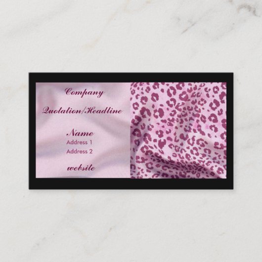 Rosa Satin/Leopard Visitenkarte (Vorderseite)