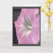 Rosa-Satin-Prunkwinde Blanko Karte (Gelbe Blume)