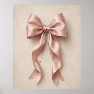 Rosa Satin-Schleifen-Wandkunst Coquette Feminine Poster