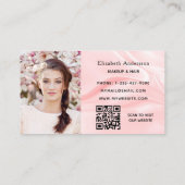 Rosa Satin-Seide Foto elegant QR-Code Visitenkarte (Rückseite)