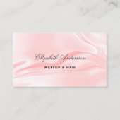 Rosa Satin-Seide Foto elegant QR-Code Visitenkarte (Vorderseite)